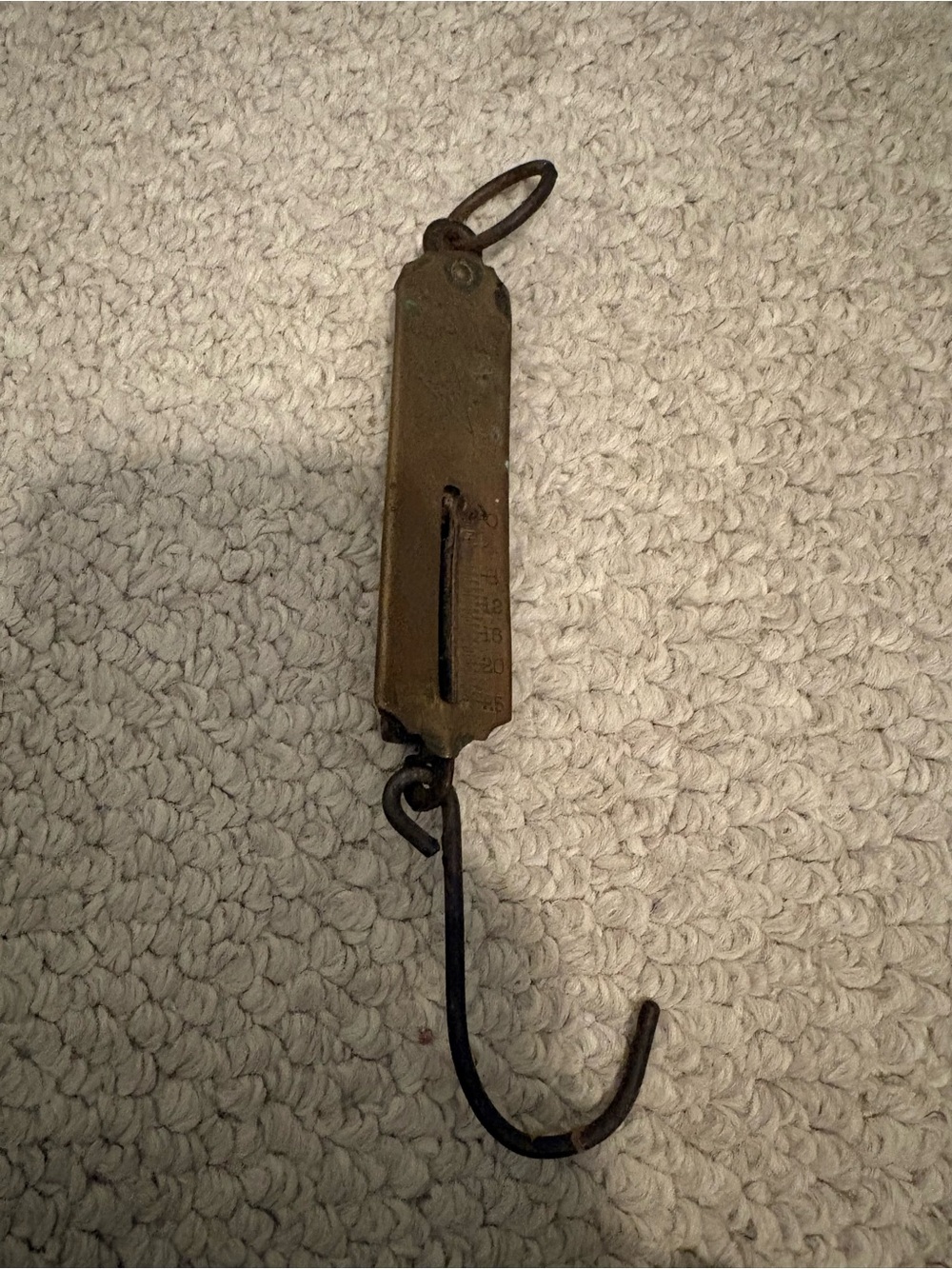 Vintage S&W Brass Hanging Scale Hook - Brown